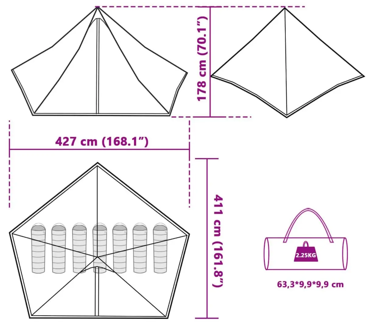 Палатка VidaXL 94710 (Green)