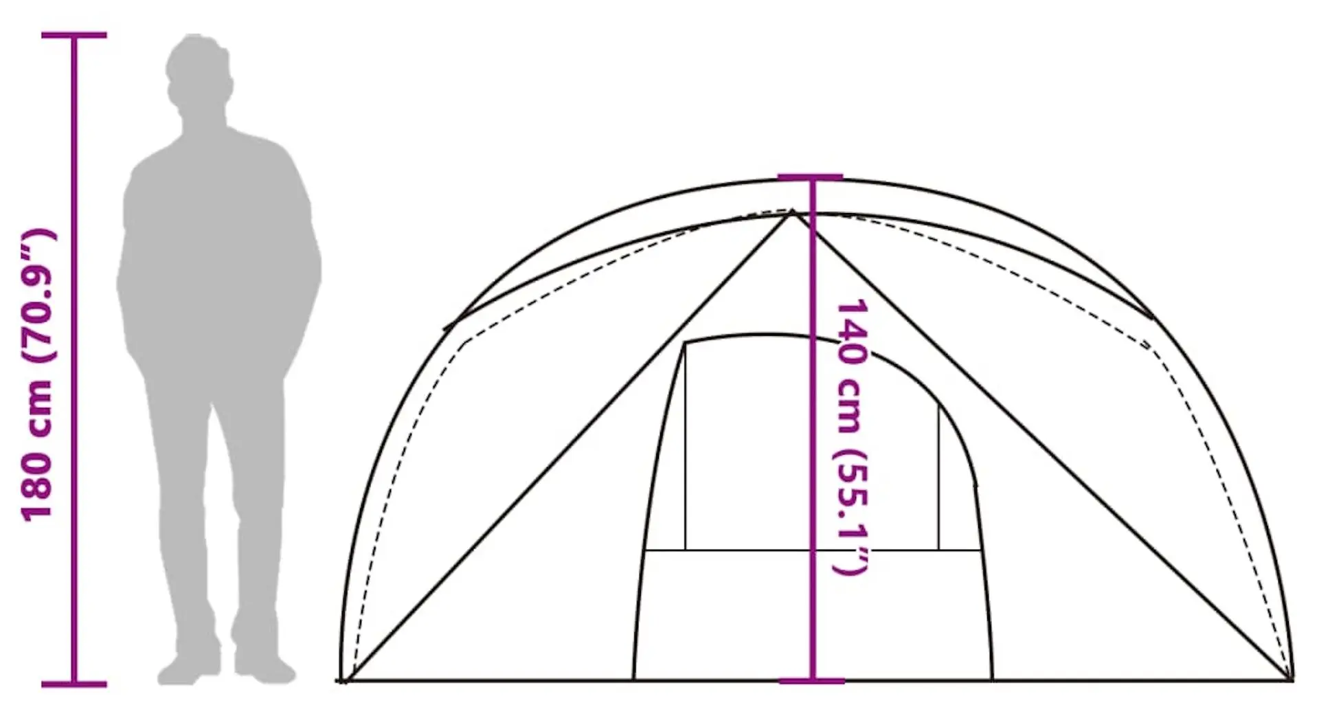 Палатка VidaXL 94715 (Grey/Orange)