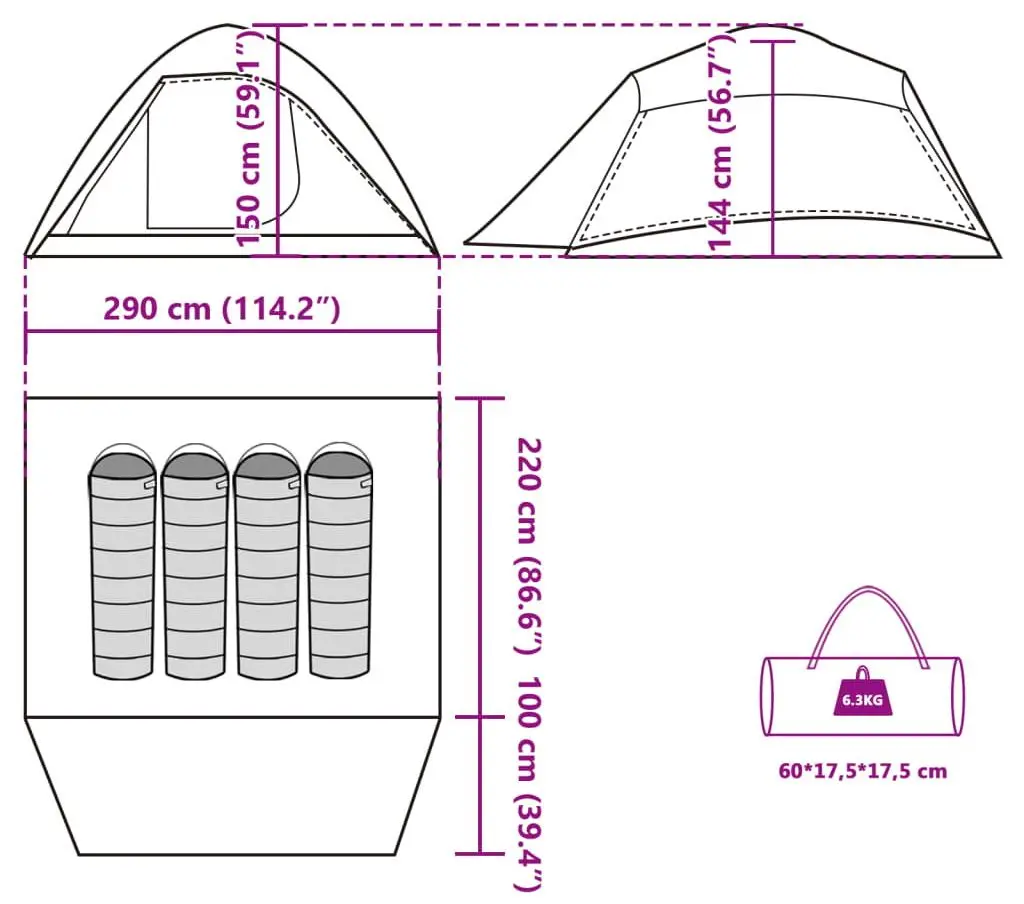 Палатка VidaXL 94719 (Green)