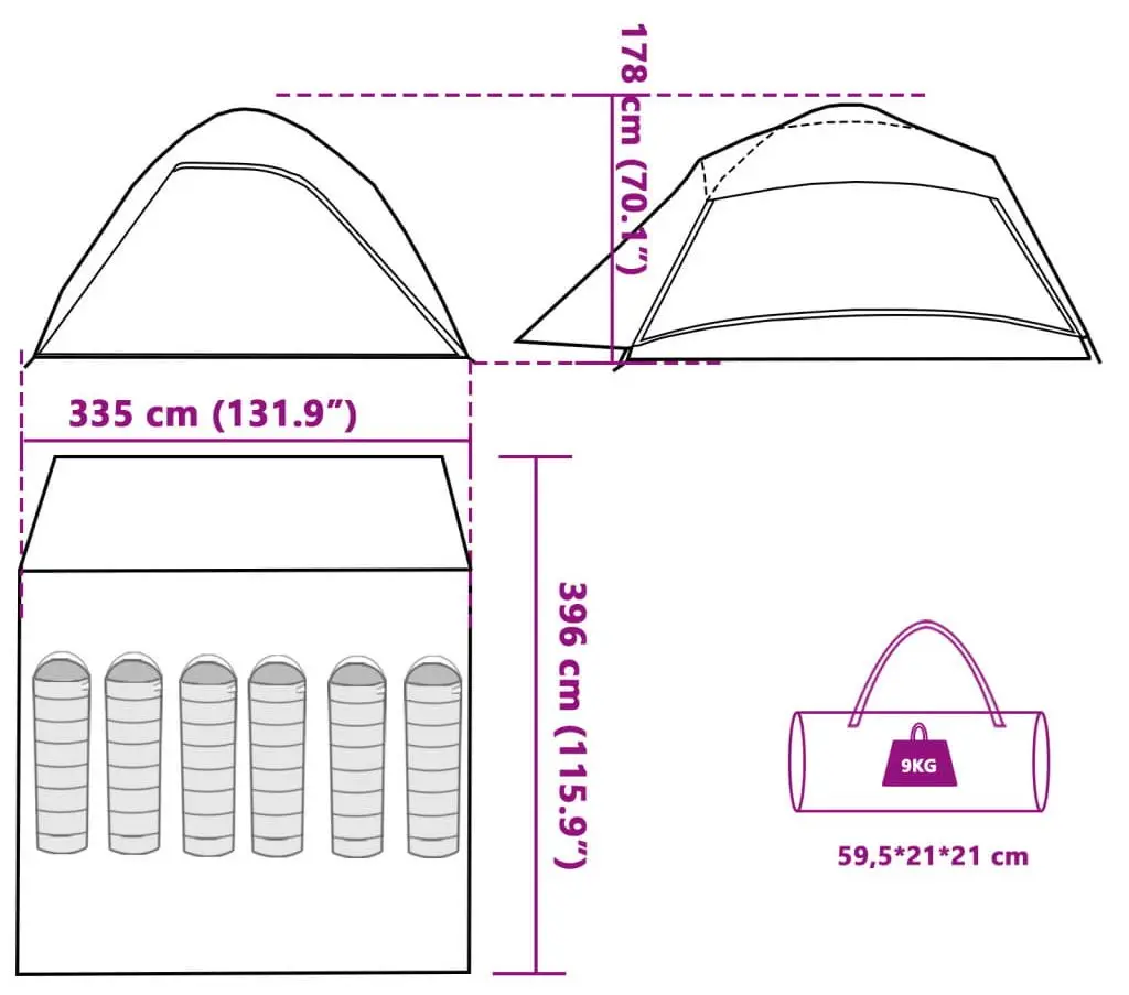 Палатка VidaXL 94723 (Green)