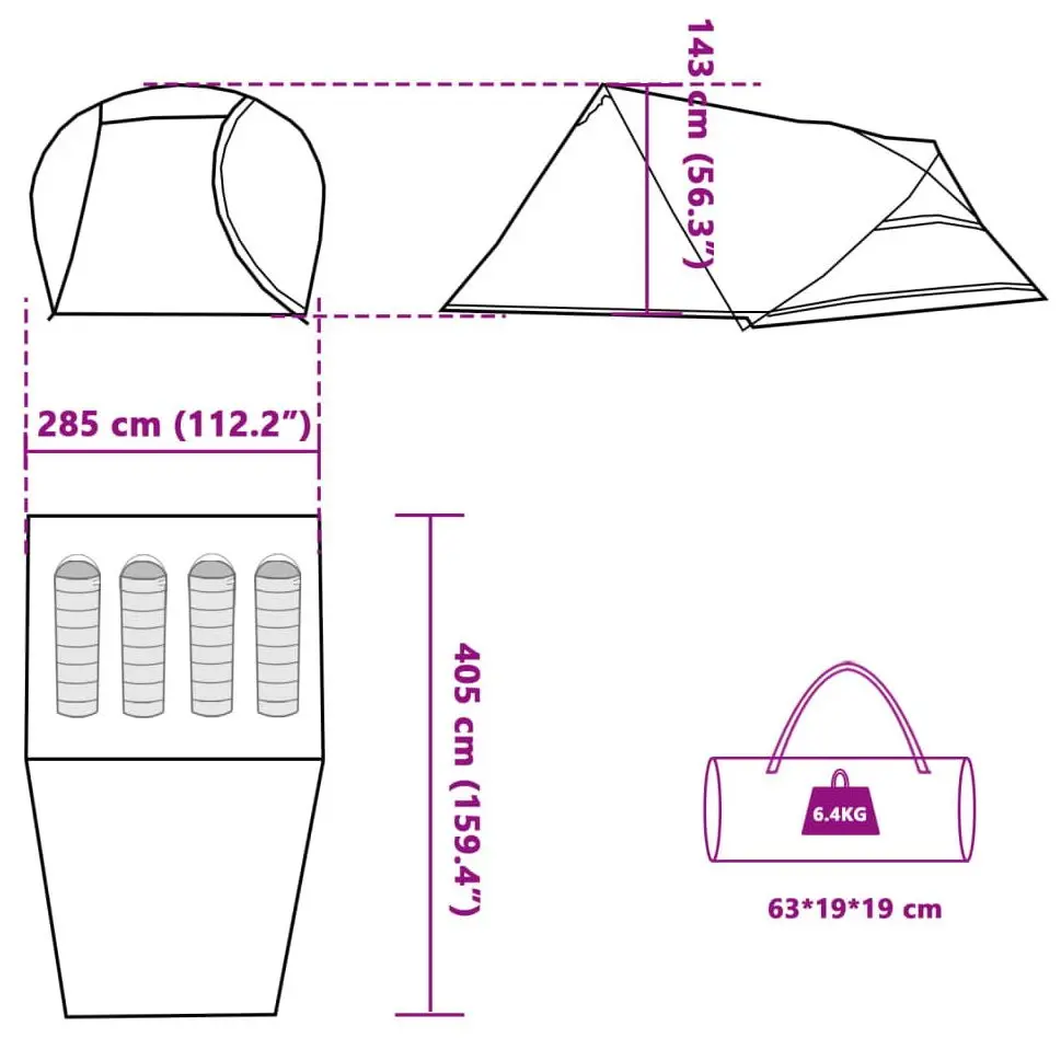 Cort VidaXL 94727 (Green/Grey)