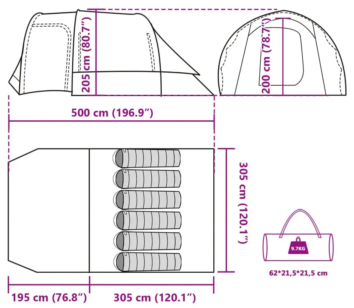 Палатка VidaXL 94732 (Blue)