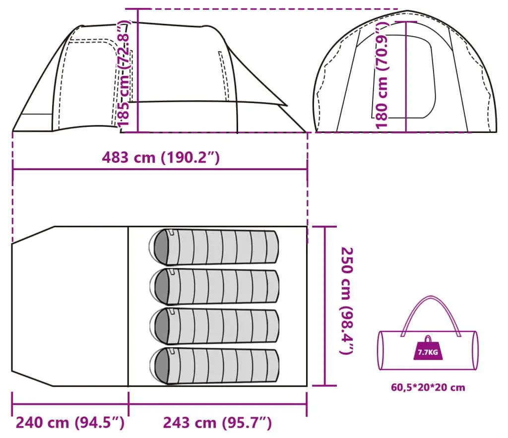 Палатка VidaXL 94744 (Blue)