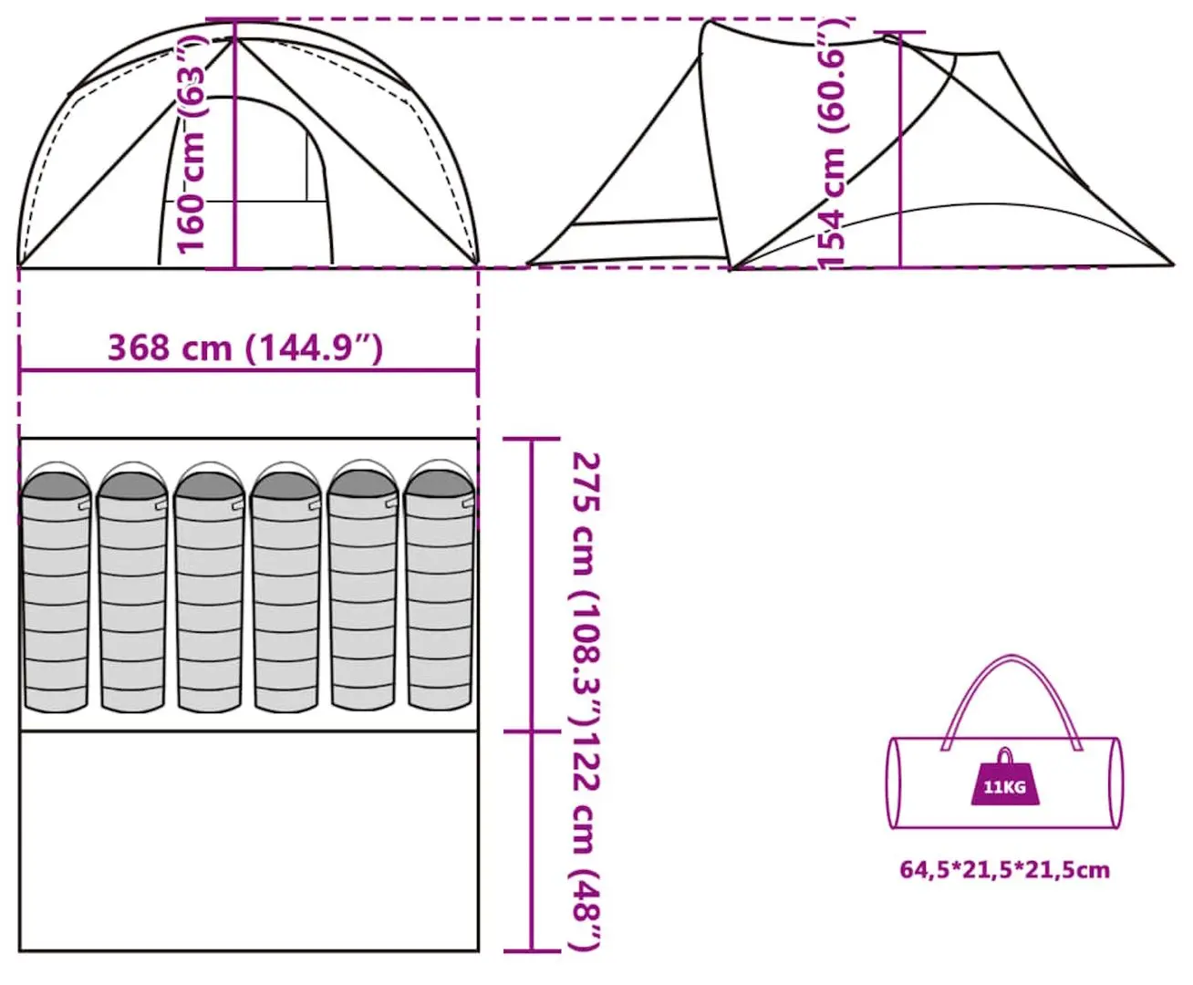 Палатка VidaXL 94747 (Blue)