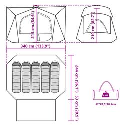 Палатка VidaXL 94754 (Grey/Orange) Thumb