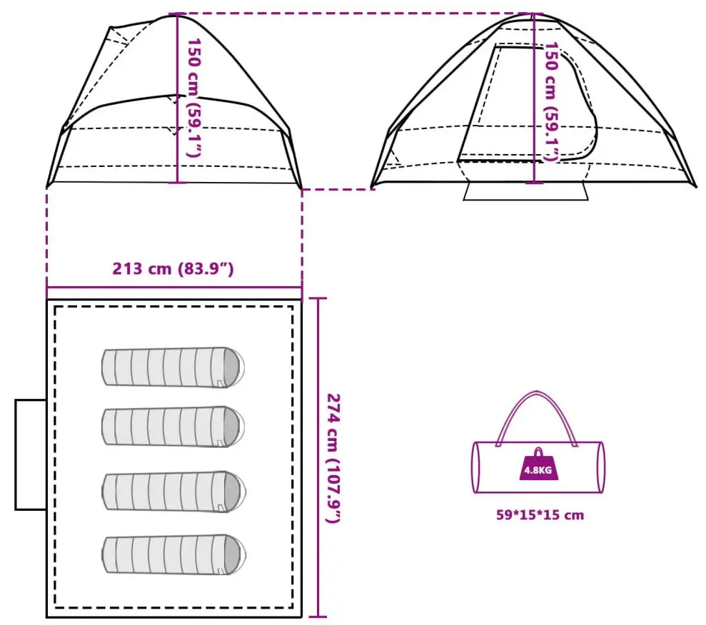 Cort VidaXL 94777 (Grey/Green)