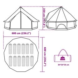 Cort VidaXL Tipi 94591 (Green/Grey) Thumb