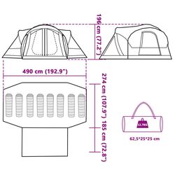 Палатка VidaXL Tipi 94738 (Blue/Grey) Thumb