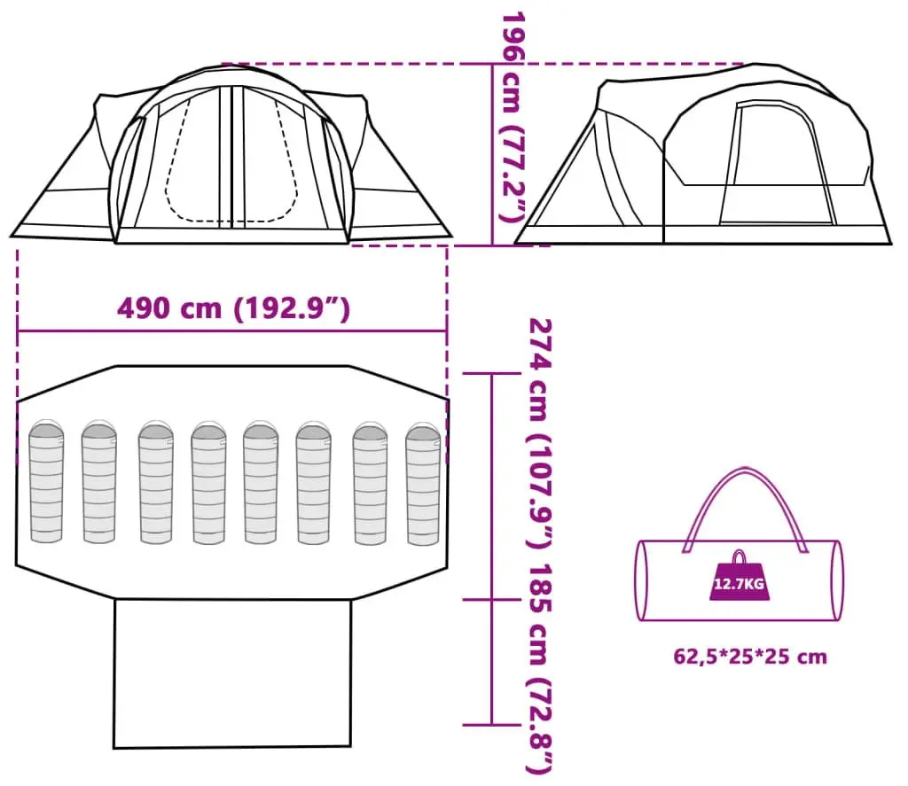 Палатка VidaXL Tipi 94738 (Blue/Grey)