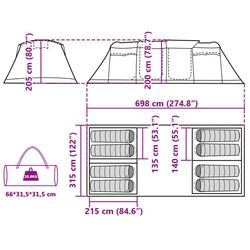 Палатка VidaXL Tunnel 94617 (Blue/Grey) Thumb