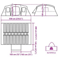 Палатка VidaXL Tunnel 94707 (Grey/Green) Thumb