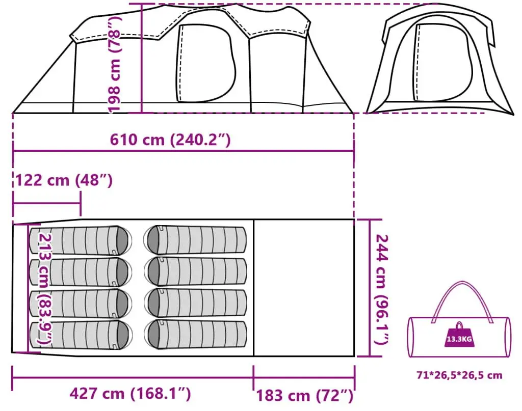 Cort VidaXL Tunnel 94787 (Grey/Orange)
