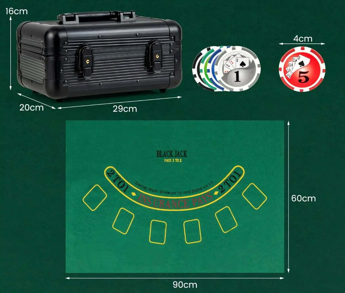 Set pentru poker Costway UY10129BK (Black)