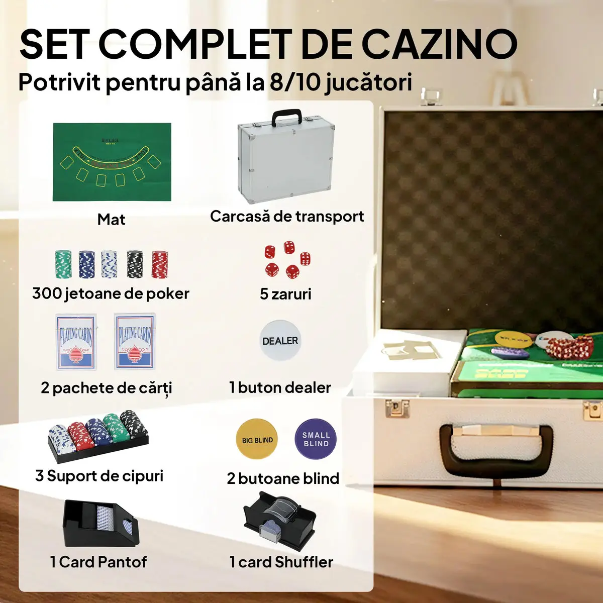 Set poker Sportnow A70-128V00SR (Silver) - 7