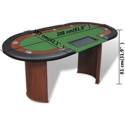 Masa pentru poker VidaXL 80133 (Green/Brown) Thumb