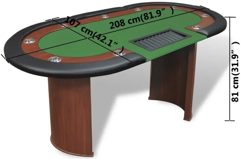 Masa pentru poker VidaXL 80133 (Green/Brown) - 9