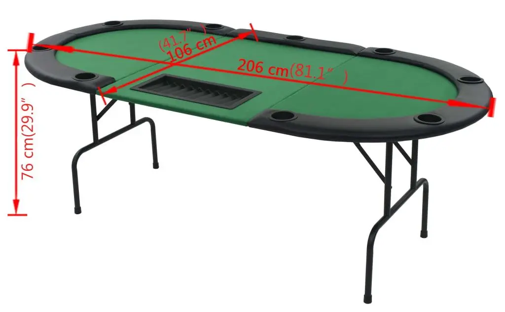 Стол для покера VidaXL 80210 (Green/Black) - 8