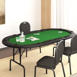 Masa pentru poker VidaXL 80402 (Green/Black) Thumb