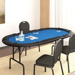 Masa pentru poker VidaXL 80403 (Blue/Black) Thumb