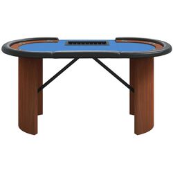 Masa pentru poker VidaXL 80407 (Blue/Brown) Thumb