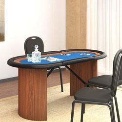 Masa pentru poker VidaXL 80409 (Blue/Brown) Thumb