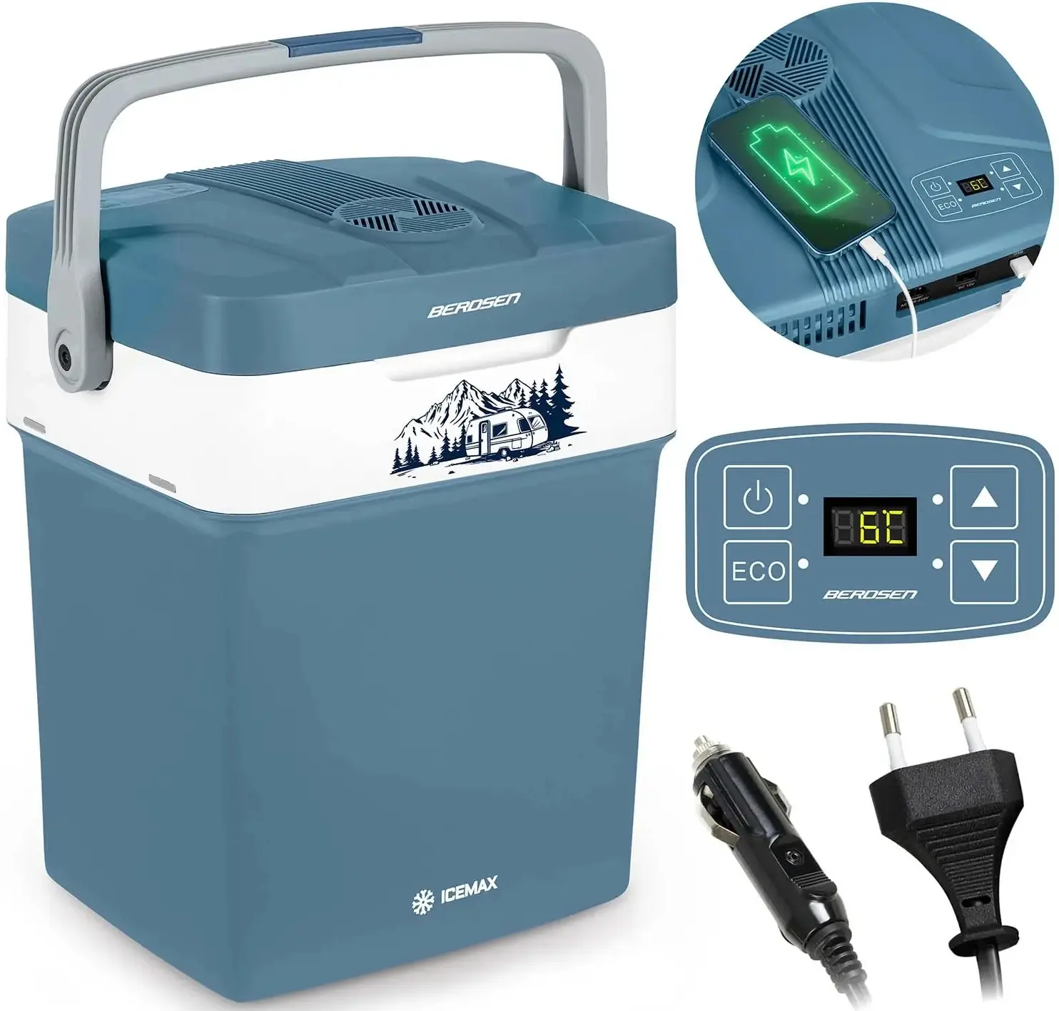 Автомобильный холодильник Berdsen Icemax 3828 (Blue/White) - 4