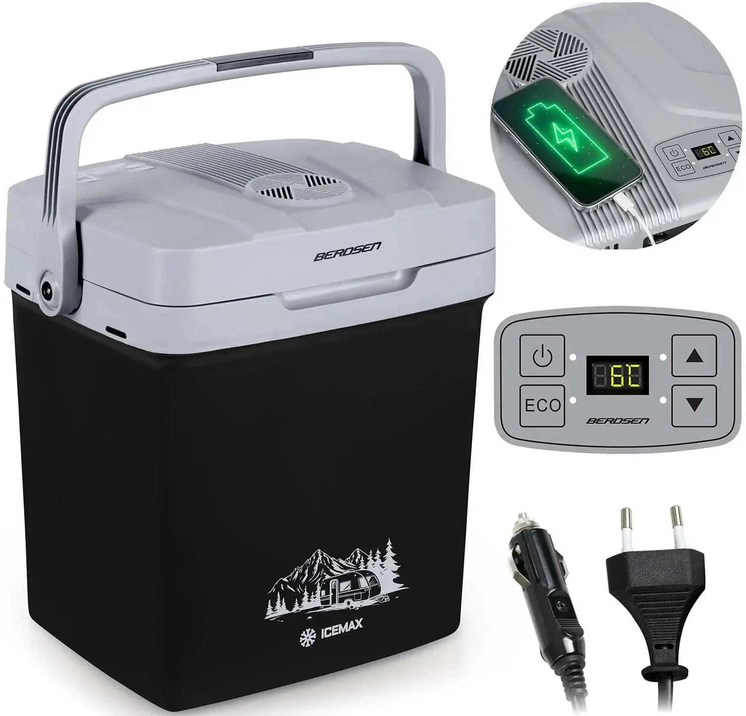 Автомобильный холодильник Berdsen Icemax 3829 (Black/Grey) - 2