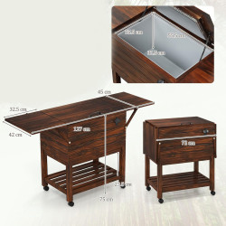 Переносная тележка-холодильник Costway NP12426BN (Brown) Thumb