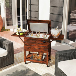 Переносная тележка-холодильник Costway NP12426BN (Brown) Thumb