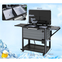 Переносная тележка-холодильник Costway NP12536 (Black/Grey) Thumb