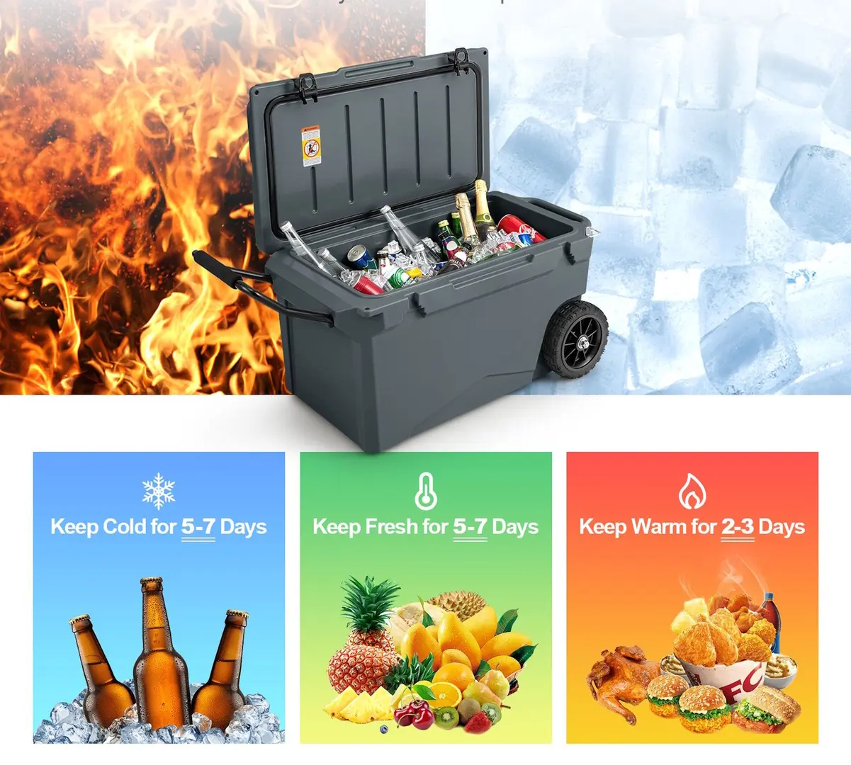 Frigider portabil Costway GP11738GR (Grey)