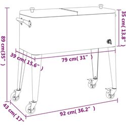Carucior frigorific portabil VidaXL 93743 (Red) Thumb