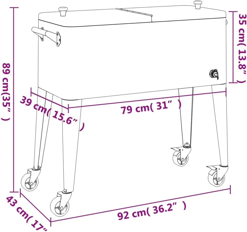 Carucior frigorific portabil VidaXL 93743 (Red)