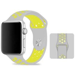 Ремешок для часов Apple Watch Strap Silica gel 42/44 (Gray/Yellow) Thumb