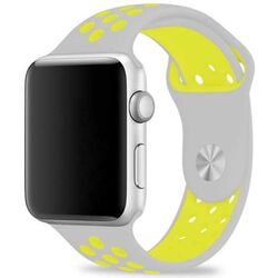 Ремешок для часов Apple Watch Strap Silica gel 42/44 (Gray/Yellow) Thumb