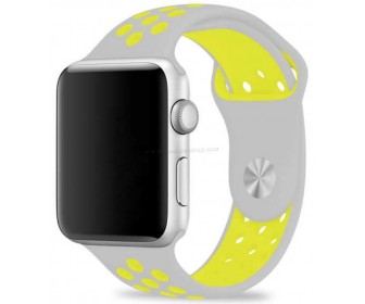 Ремешок для часов Apple Watch Strap Silica gel 42/44 (Gray/Yellow)