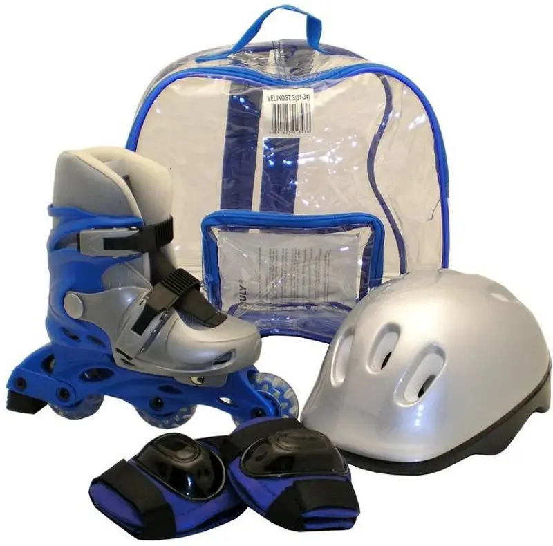 Patine cu rotile + set protectie DHS Triskate Set M 35-38 (Gray/Blue)