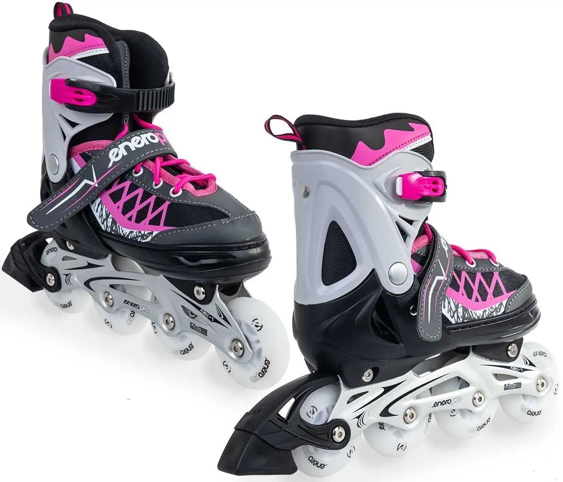 Роликовые коньки 4в1 Enero Pro 1040752 Led (Pink/Gray)