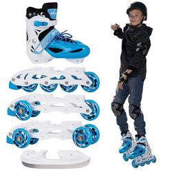 Роликовые коньки 4в1 Enero 1007212 (Blue/White) Thumb
