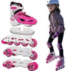 Роликовые коньки 4в1 Enero 1007236 (Pink/White) Thumb