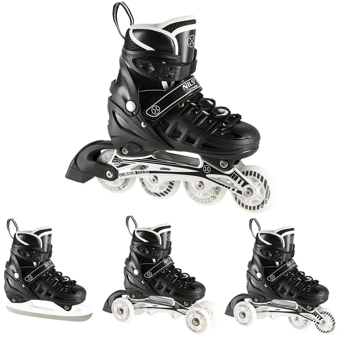 Patine cu rotile 4in1 Nils Extreme NH10905 LED M 35-38 (Black) - 8