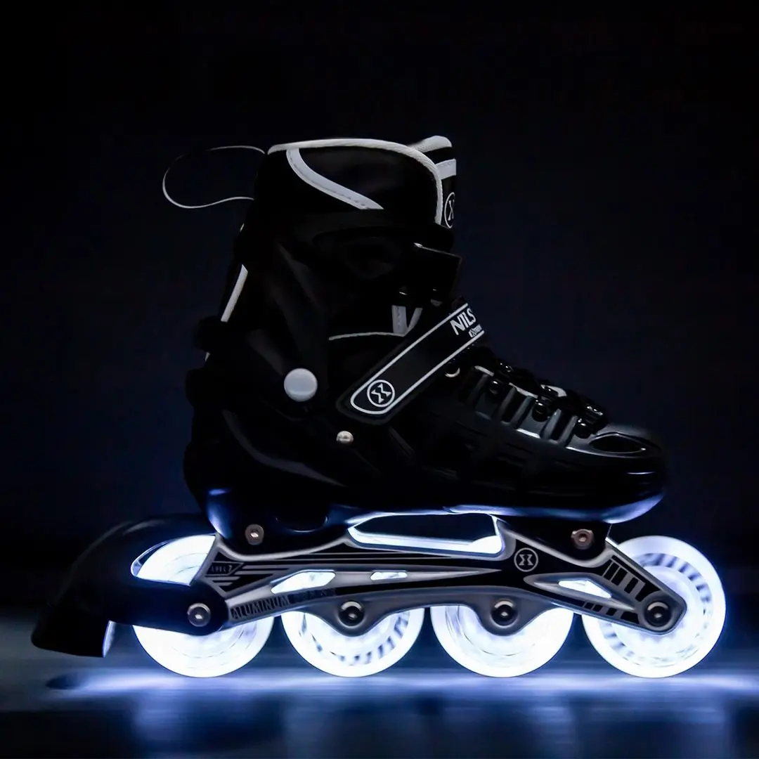 Patine cu rotile 4in1 Nils Extreme NH10905 LED M 35-38 (Black) - 2