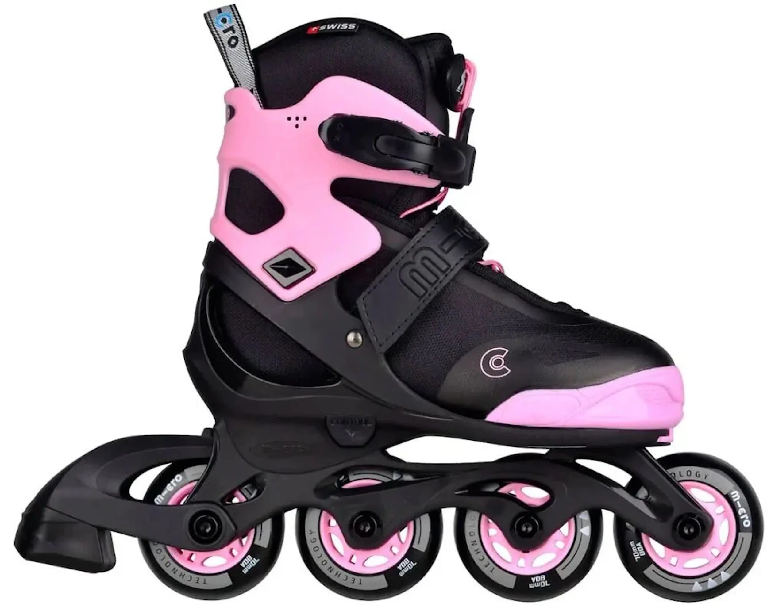 Patine cu rotile Micro Joy 25-28 (Black/Pink) - 2