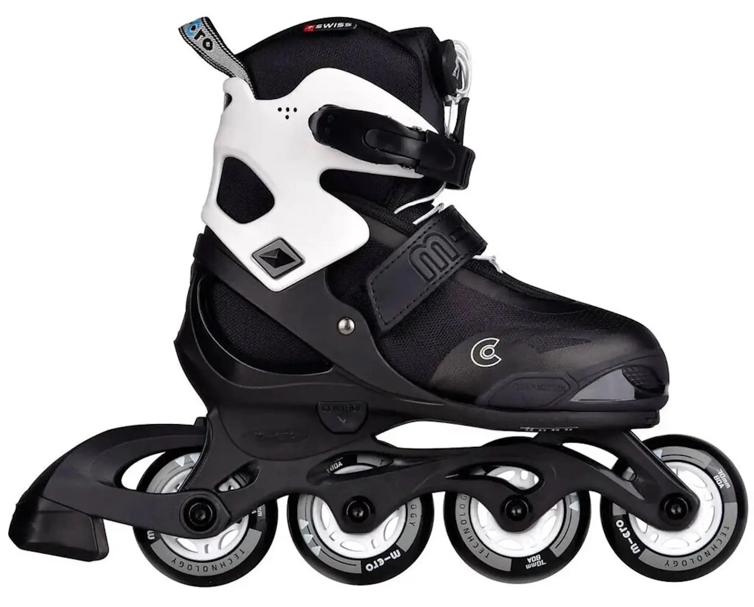 Patine cu rotile Micro Joy 25-28 (Black/White) - 2