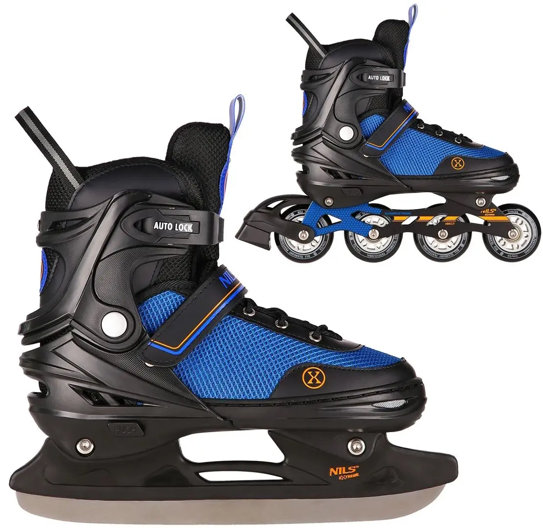 Patine cu rotile 2in1 Nils Extreme NH18188A L 39-43 (Black/Blue) - 2