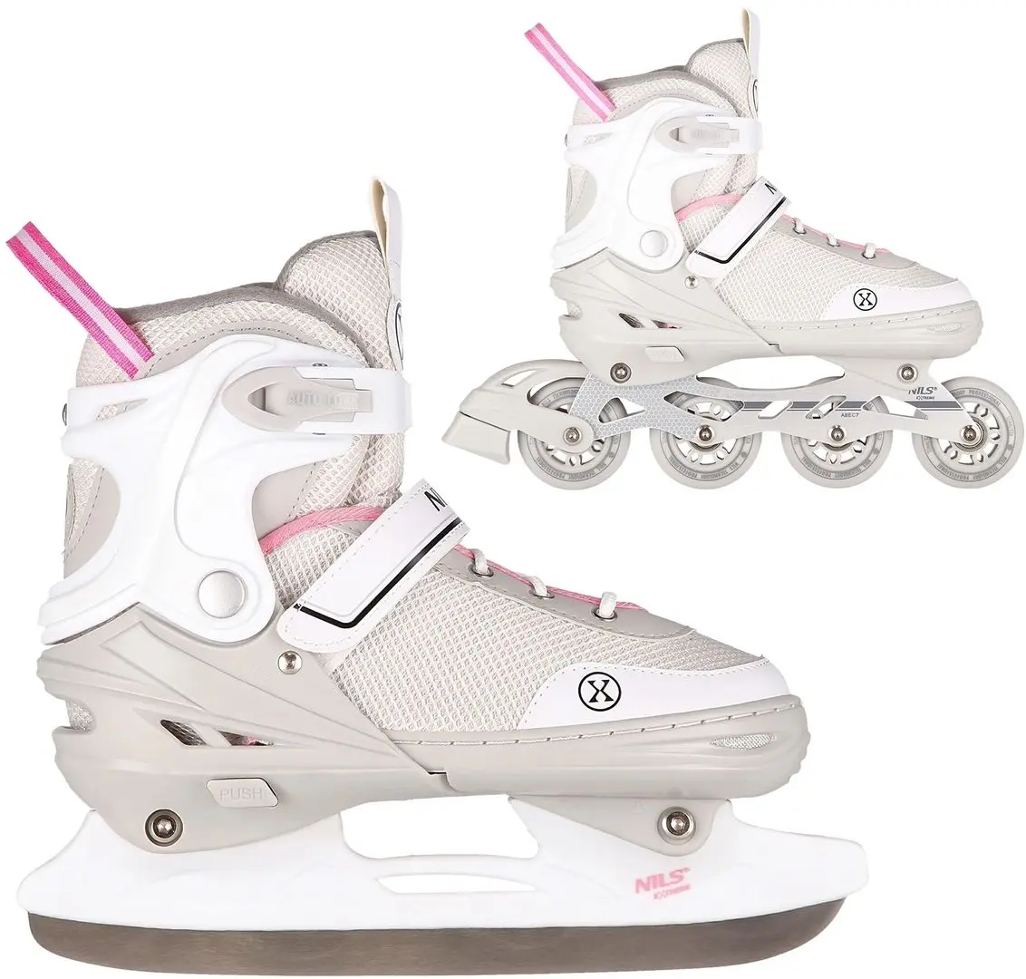 Patine cu rotile 2in1 Nils Extreme NH18188A L 39-43 (Grey/Pink)