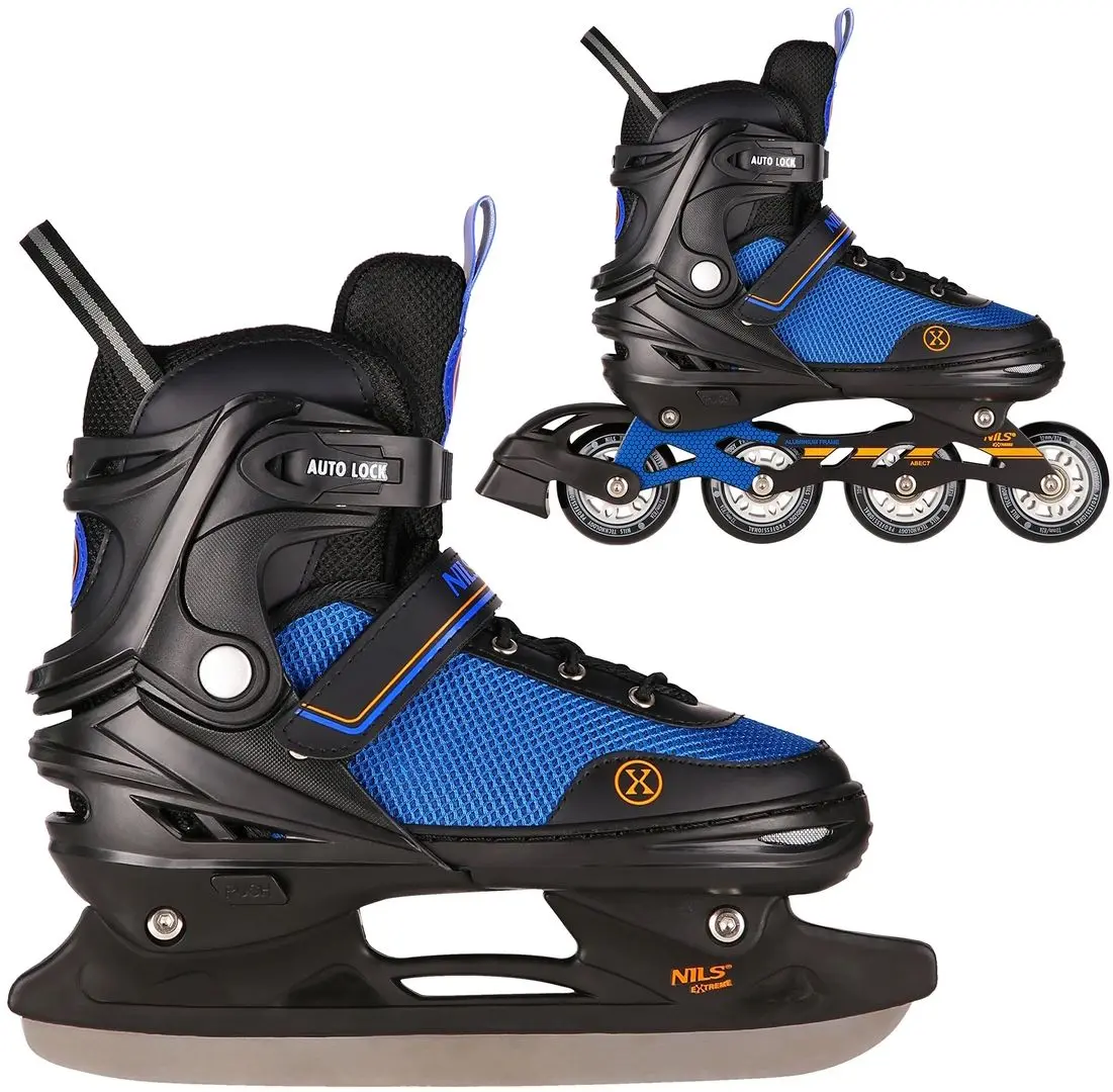 Patine cu rotile 2in1 Nils Extreme NH18188A M 34-38 (Black/Blue) - 7