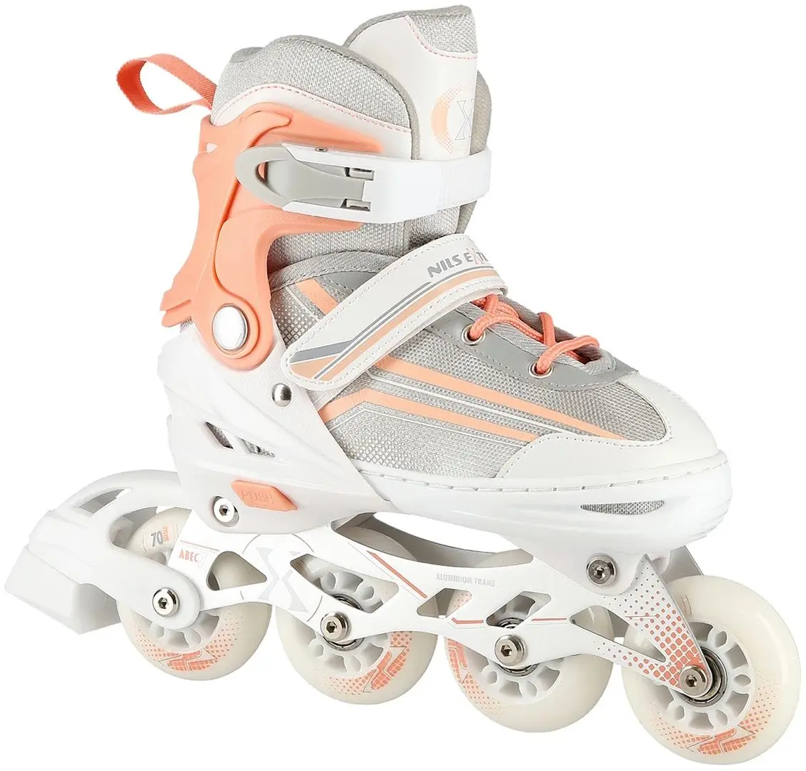 Patine cu rotile 2in1 Nils Extreme NH18190 L 39-43 (White/Pink)