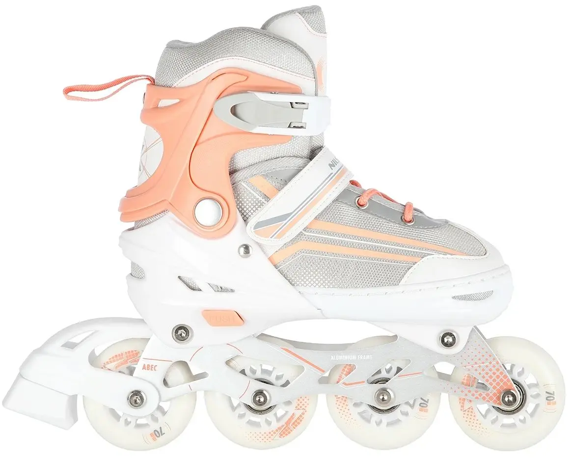 Patine cu rotile 2in1 Nils Extreme NH18190 L 39-43 (White/Pink)