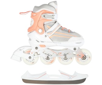 Роликовые коньки 2в1 Nils Extreme NH18190 L 39-43 (White/Pink)